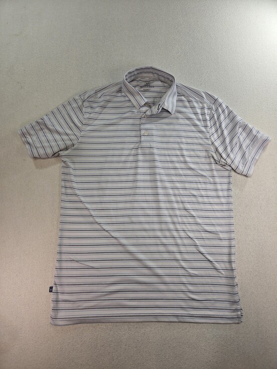 Mizzen+Main Other - Mizzen+Main Polo Mens Medium Trim White Gray Blue Stripe Golf